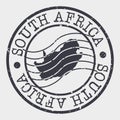 South Africa Stamp Postal. Map Silhouette Seal. Passport Round Design. Vector Icon. Design Retro Travel.