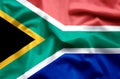 South africa colorful waving and closeup flag illustration Royalty Free Stock Photo