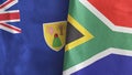 South Africa and Turks and Caicos Islands two flags textile cloth 3D rendering