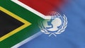 South Africa and Unicef Crumpled Fabric Flag Intro. Royalty Free Stock Photo