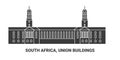 South Africa, Union Buildings, travel landmark vector illustration