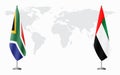 South Africa and United Arab Emirates flags for official meetin