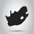 South Africa vector map. Black icon on white background. Royalty Free Stock Photo