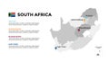 South Africa vector map infographic template. Slide presentation. Global business marketing concept. Color country