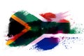 South Africa Watercolor Painted Flag Hand Drawn Illustration