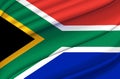 South Africa waving flag illustration. Royalty Free Stock Photo