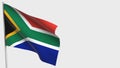 South Africa waving flag illustration on flagpole. Royalty Free Stock Photo