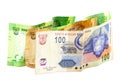 South African Bank Notes in Various Denominations Royalty Free Stock Photo