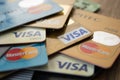 South African banking cards on a table