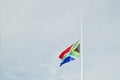 South African flag at half mast Royalty Free Stock Photo