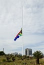 South African flag at half mast Royalty Free Stock Photo