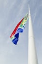 South African flag at half mast Royalty Free Stock Photo