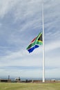 South African flag at half mast Royalty Free Stock Photo