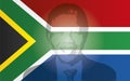 South African flag with image of Nelson Mandela