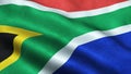 South African flag waving in the wind isolated South Africa Royalty Free Stock Photo