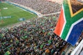 South African Flags at a Rugby game