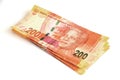 South African money, two hundred rand notes Royalty Free Stock Photo