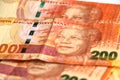 South african money two hundred rand notes Royalty Free Stock Photo
