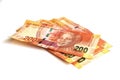 South African money, two hundred rand notes Royalty Free Stock Photo