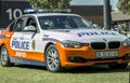 South African Police Car -BMW - Side Angled View With Lights On