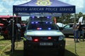 South African Police Car , SAPS with lights on Royalty Free Stock Photo