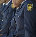 South African Police officers sitting in a row Royalty Free Stock Photo