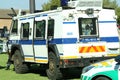 South African Police Riot Vehicle with bullet holes, Johannesburg, South Africa