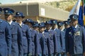 South African Police Services on Parade closeup with high ranking official
