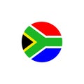 South African round flag icon. National South Africa circular flag vector illustration