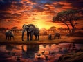 South African Safari Wildlife Fantasy Scene Royalty Free Stock Photo