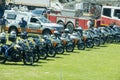 South African Traffic Police Motorbikes in a row Royalty Free Stock Photo