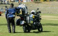 South African Traffic Policeman`s Motorbike Royalty Free Stock Photo