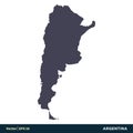 Argentina - South America Countries Map Icon Vector Logo Template Illustration Design. Vector EPS 10. Royalty Free Stock Photo