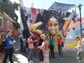 South America Chile Valparaiso Graffiti Mural Smiling Young Girl Smile Mr Papillon Street Art Gallery Illustration Decoration