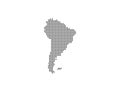 South America, continent, dotted map on white background. Vector illustration Royalty Free Stock Photo