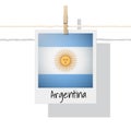 South America continent flag collection with photo of Argentina flag Royalty Free Stock Photo