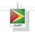 South America continent flag collection with photo of Guyana flag Royalty Free Stock Photo