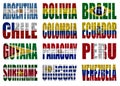 South America countries flag words