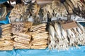 South America, Fried fish on the market in the Iquitos major city in Amazonia.