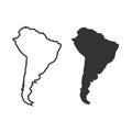 South America illustration on isolated white