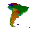 South america map Royalty Free Stock Photo