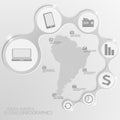 South America Map and Elements Infographic. Vector Royalty Free Stock Photo