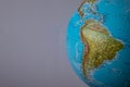 South America map on a globe with a white background Royalty Free Stock Photo