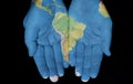 South America In Our Hands Royalty Free Stock Photo