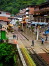 Peru, Cusco, Aguas Calientes, Machu Picchu, blue train