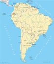 South America Political Map Royalty Free Stock Photo