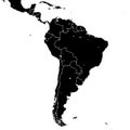 South America silhouette vector map Royalty Free Stock Photo