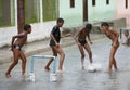 SOUTH AMERICA VENEZUELA CHUAO RAIN SOCCER FOOTBALL