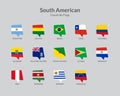 South American countries flag icons collection Royalty Free Stock Photo