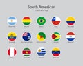 South American countries flag icons collection Royalty Free Stock Photo